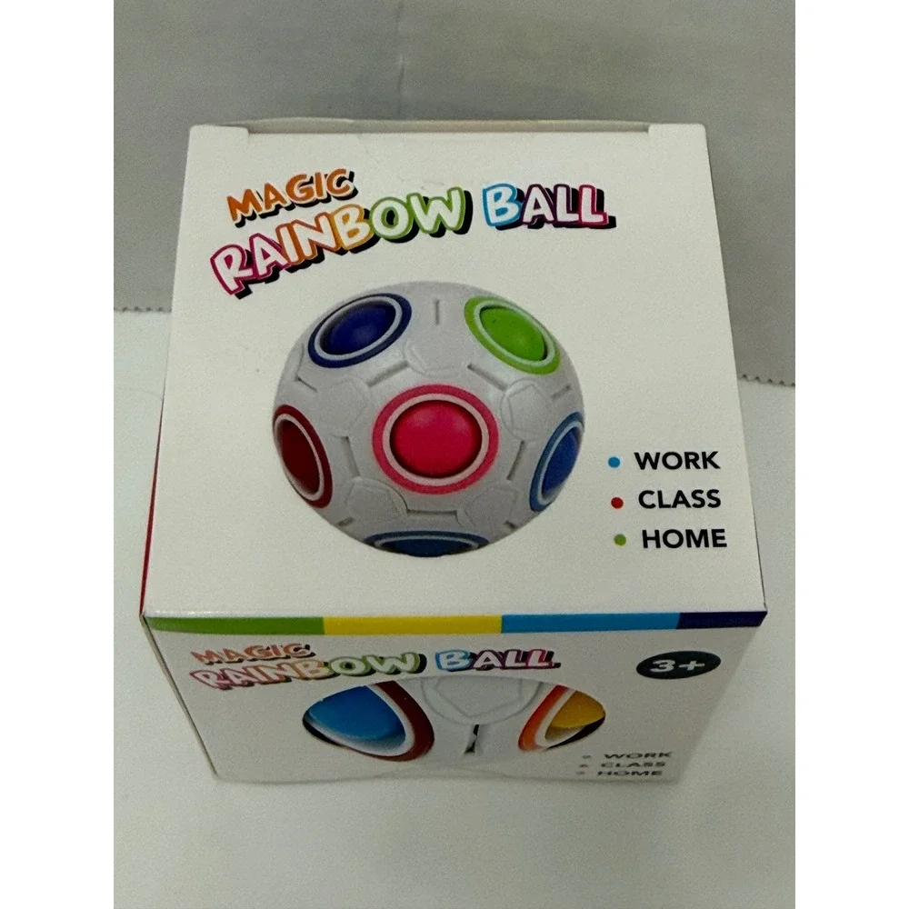 Rainbow Cube Magic Puzzle Fidget Ball Stress Relief Autism Fidget Toy Gifts Toys